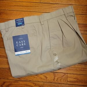 Croft & Barrow Easy Care Khaki Pants Men’s 38W X 34L Relaxed Fit Pleated New